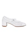 Aeyde Buckle Fastened High Heeled Pumps In White