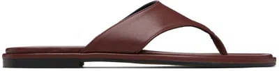 Aeyde Burgundy Amaya Thong Sandals In Red