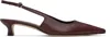 Aeyde Buckle Detail Kitten Heel Pointed Toe Pumps In Red