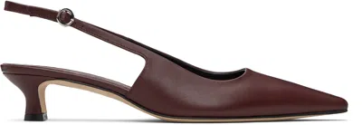 Aeyde Burgundy Catrina Heels In Red