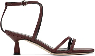 Aeyde Burgundy Maeve Leather Heeled Sandals