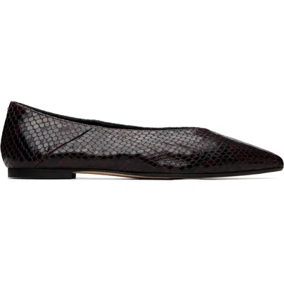 Aeyde Burgundy Moa Pointed-toe Ballerina Flats In Brown
