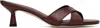 Aeyde Burgundy Vero Leather Mules In Brown