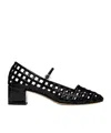 Aeyde Black Aline Caged Mary-jane Heels