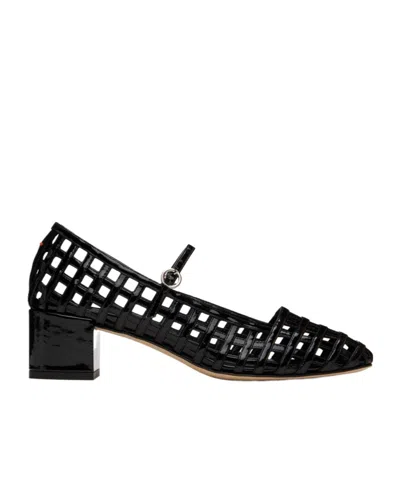 Aeyde Black Aline Caged Mary-jane Heels