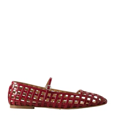 Aeyde Caged Cut-out Patent-leather Mary Jane Ballet Flats In Animal Print
