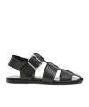 Aeyde Buckle Fastened Cut Out Sandals In Black