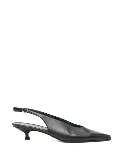 Aeyde Camila Kitten Heel Pointed Toe Slingback Pump In Black