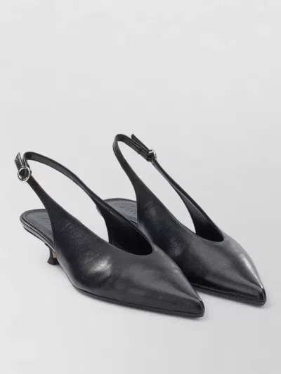 Aeyde Camila Kitten Heel Pointed Toe Slingback Pump In Black