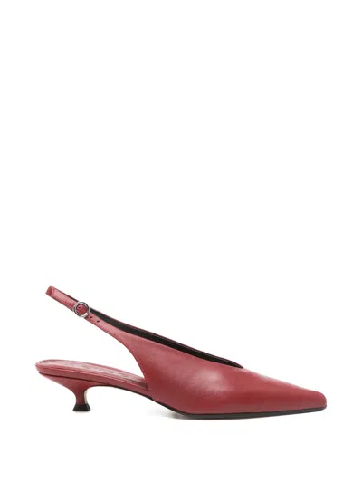 Aeyde Camila Slingback Pumps Woman Red In Brown