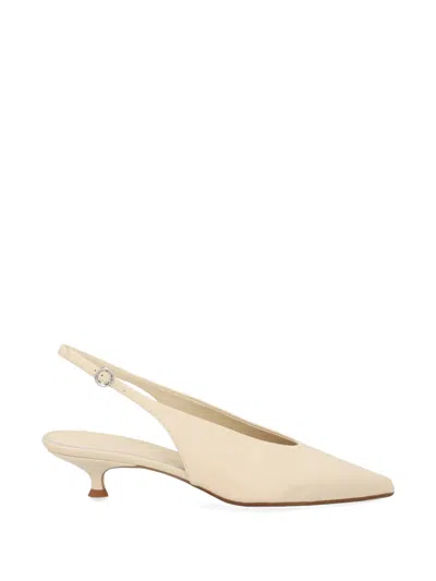Aeyde Slingback Pointed Toe Kitten Pumps In Neutral