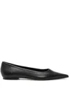 Aeyde Black Cassy Pointed-toe Ballerina Flats In Black