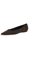 Aeyde Cassy Kid Suede Leather Moka Flats Moka In Moka