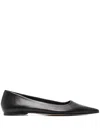Aeyde Black Cassy Pointed-toe Ballerina Flats In Black