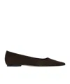 Aeyde Cassy Kid Suede Leather Moka Flats Moka In Black