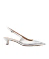 Aeyde Catrina 35mm Metallic-leather Pumps In Orange