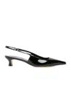 Aeyde Black Catrina Leather Slingback Heels In Black