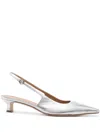 Aeyde Catrina Kitten Heel Slingback Pump In Silver