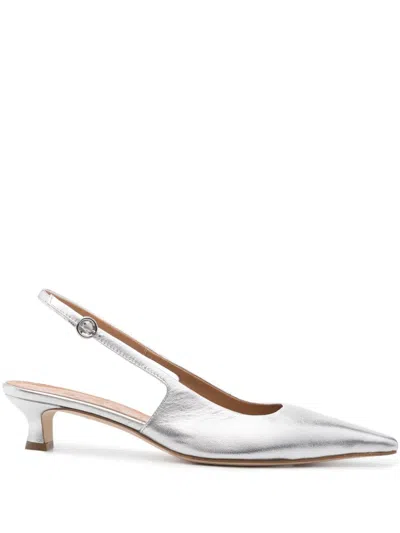 Aeyde Catrina Laminated Nappa Leather Silver