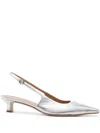 Aeyde Catrina Laminated Nappa Leather Silver In Silver