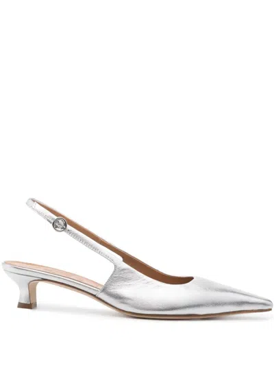 Aeyde Catrina Laminated Nappa Leather Silver In Multi