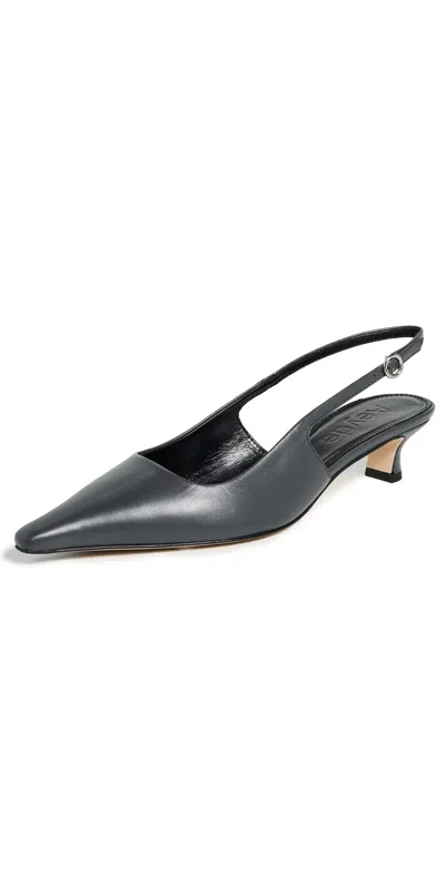 Aeyde Catrina Nappa Leather Heels Charcoal In Gray