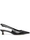Aeyde Catrina Leather Kitten-heel Slingback Pumps