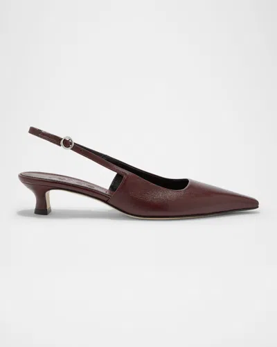 Aeyde Catrina Nappa Leather Slingback Pumps In Red