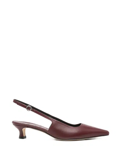 Aeyde Catrina Point-toe Slingback Pumps In Burgundy
