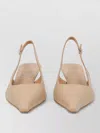 Aeyde Pointed Toe Slingback Smooth Leather Pumps In Orange