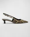 Aeyde 35mm Catrina Snake Print Slingbacks In Latte
