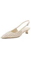 Aeyde Catrina Studded Leather Heels Creamy