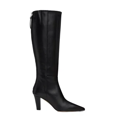 Aeyde Leather Zazie Knee-high Boots 35 In Black