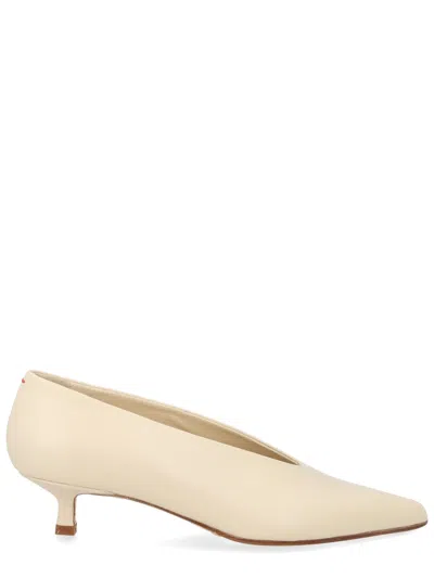 Aeyde Clara 3.5 Cm Nappa Leather Heels In White