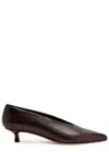 Aeyde Clara 35 Python-effect Leather Pumps In Brown