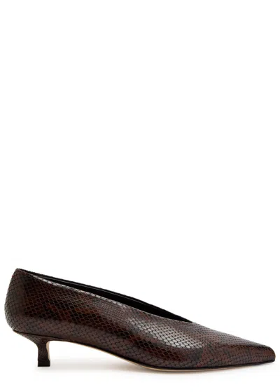 AEYDE AEYDE CLARA 35 PYTHON-EFFECT LEATHER PUMPS