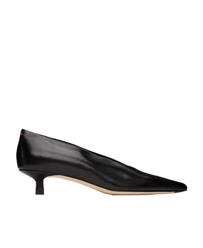 Aeyde Clara Pointed-toe Leather Pumps In Black