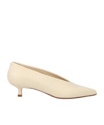Aeyde Clara Pointed Toe Slip-on Pumps In Neutral
