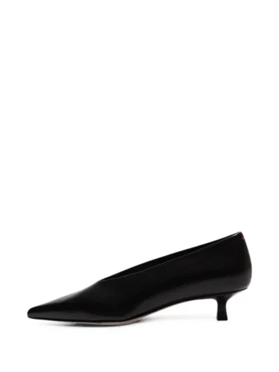 Aeyde Clara Pointed-toe Kitten-heel Pumps In Black