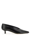 Aeyde Moa Leather Point-toe Flats In Black