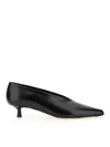 Aeyde Clara Pointed-toe Leather Pumps In Black