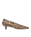 Aeyde Clara Snake-pattern High-heeled Single-heeled Single-shoes In Nude