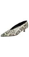 Aeyde Womens Clara Pointed-toe Snake-print Heeled Leather Pumps Crea In Creamy