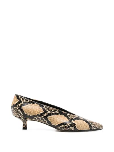 Aeyde Clara Snake-effect Pointed-toe Pumps In Animal Print