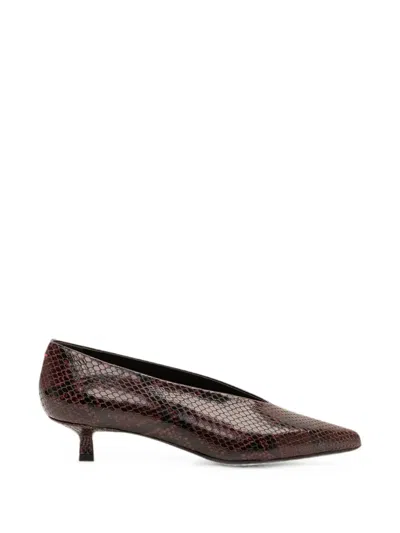 Aeyde Clara Snake-print Pumps In Red