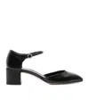 Aeyde Black Magda Leather Mary-jane Heels In Black