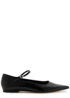Aeyde Cleo Glossed Leather Flats In Black