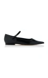 Aeyde Cleo Leather Flats In Black