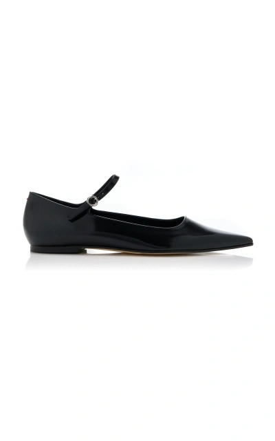 Aeyde Cleo Leather Flats In Black