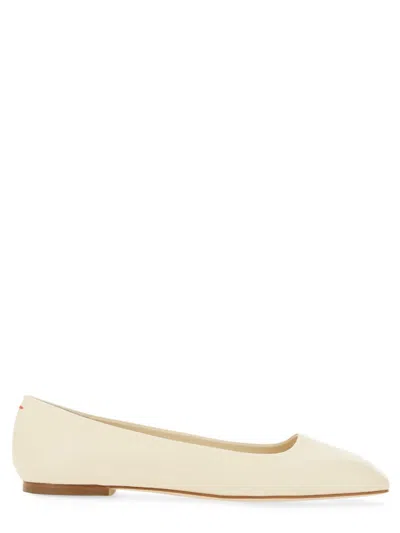 Aeyde Aeydē "ida" Dancer Nappa Leather Flats In White